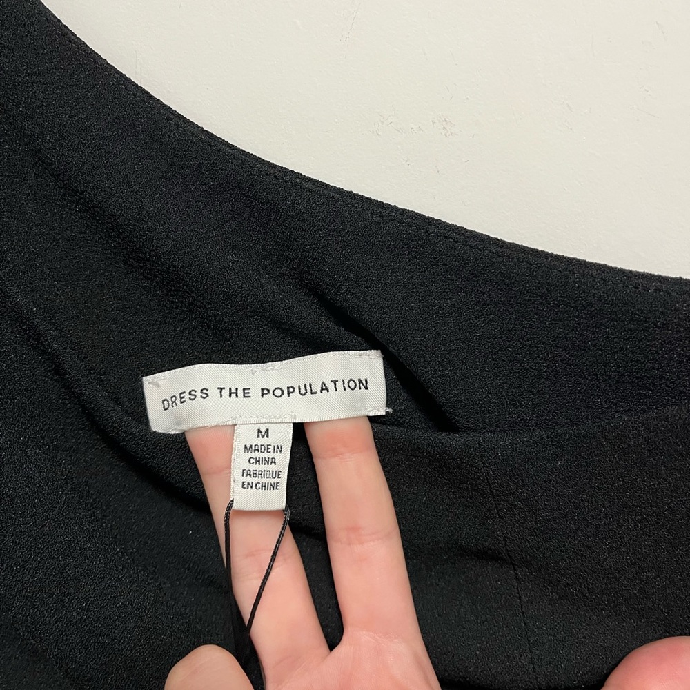 NWT Dress The Population Tiffany One-Shoulder Midi Dress Black Size Medium - Picture 6 of 16